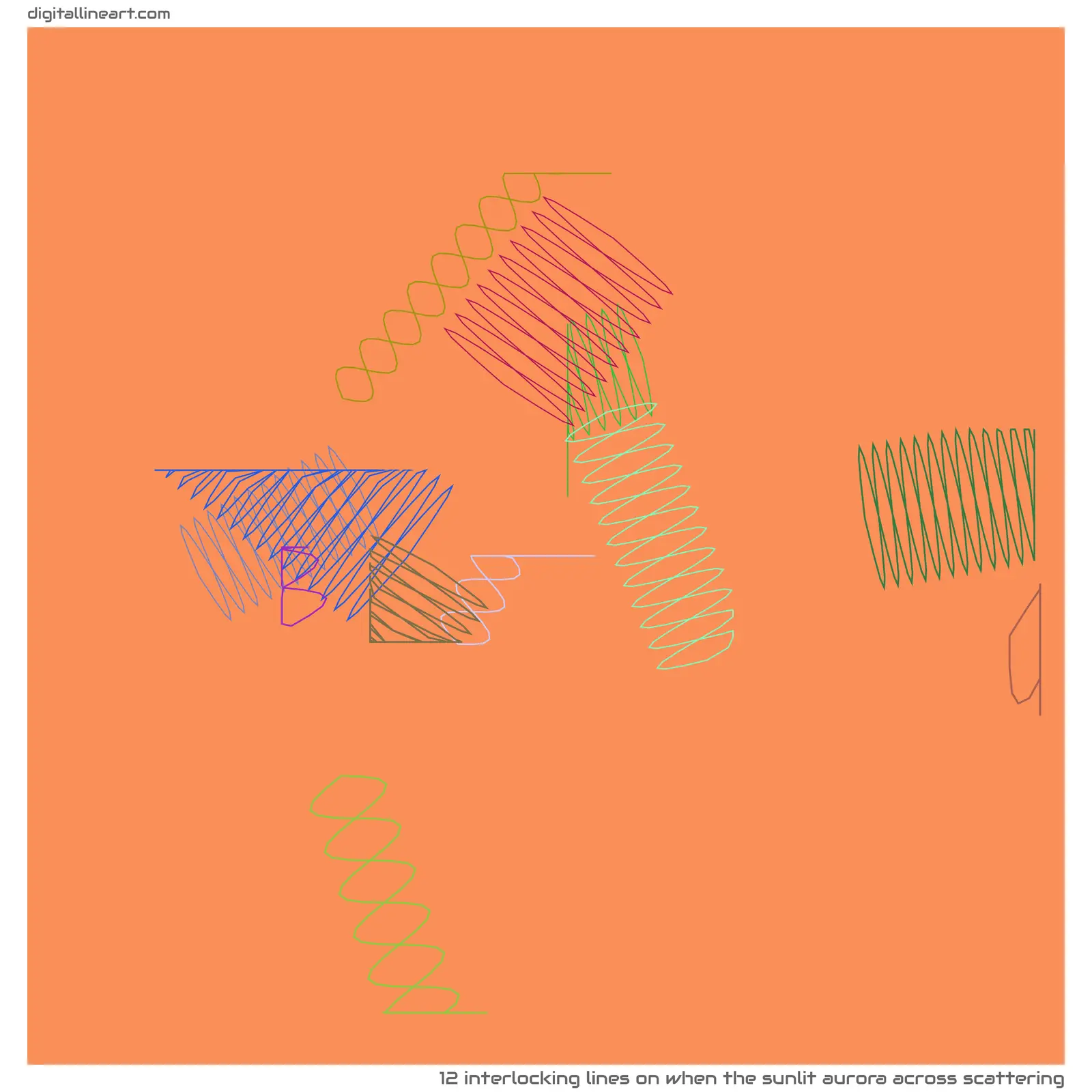 When the Sunlit Aurora across Scattering — 12 interlocking lines