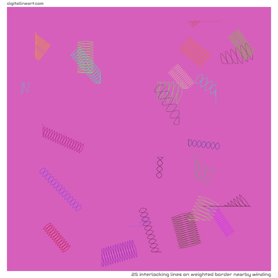 Weighted Border nearby Winding — 25 interlocking lines