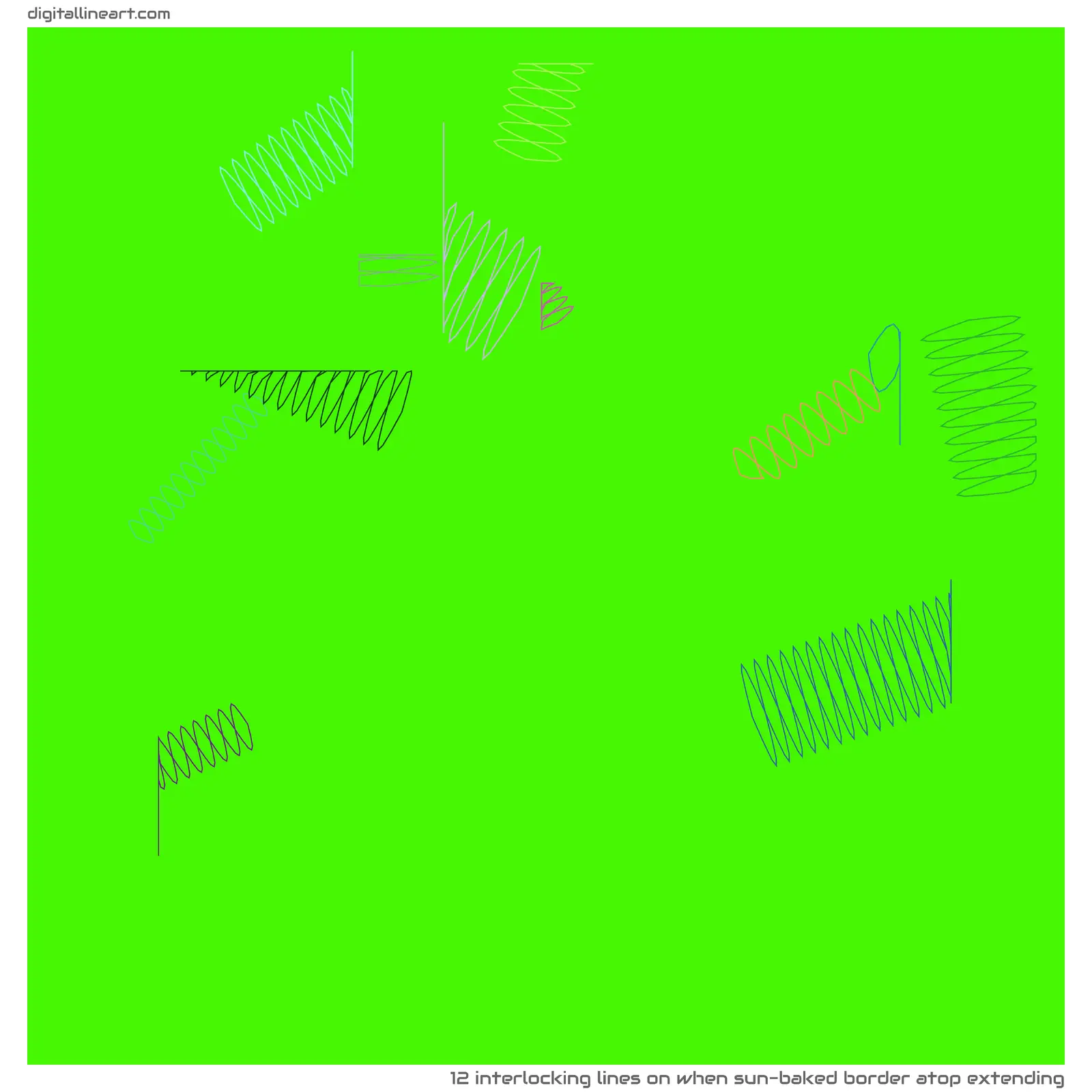 When Sun-baked Border atop Extending — 12 interlocking lines