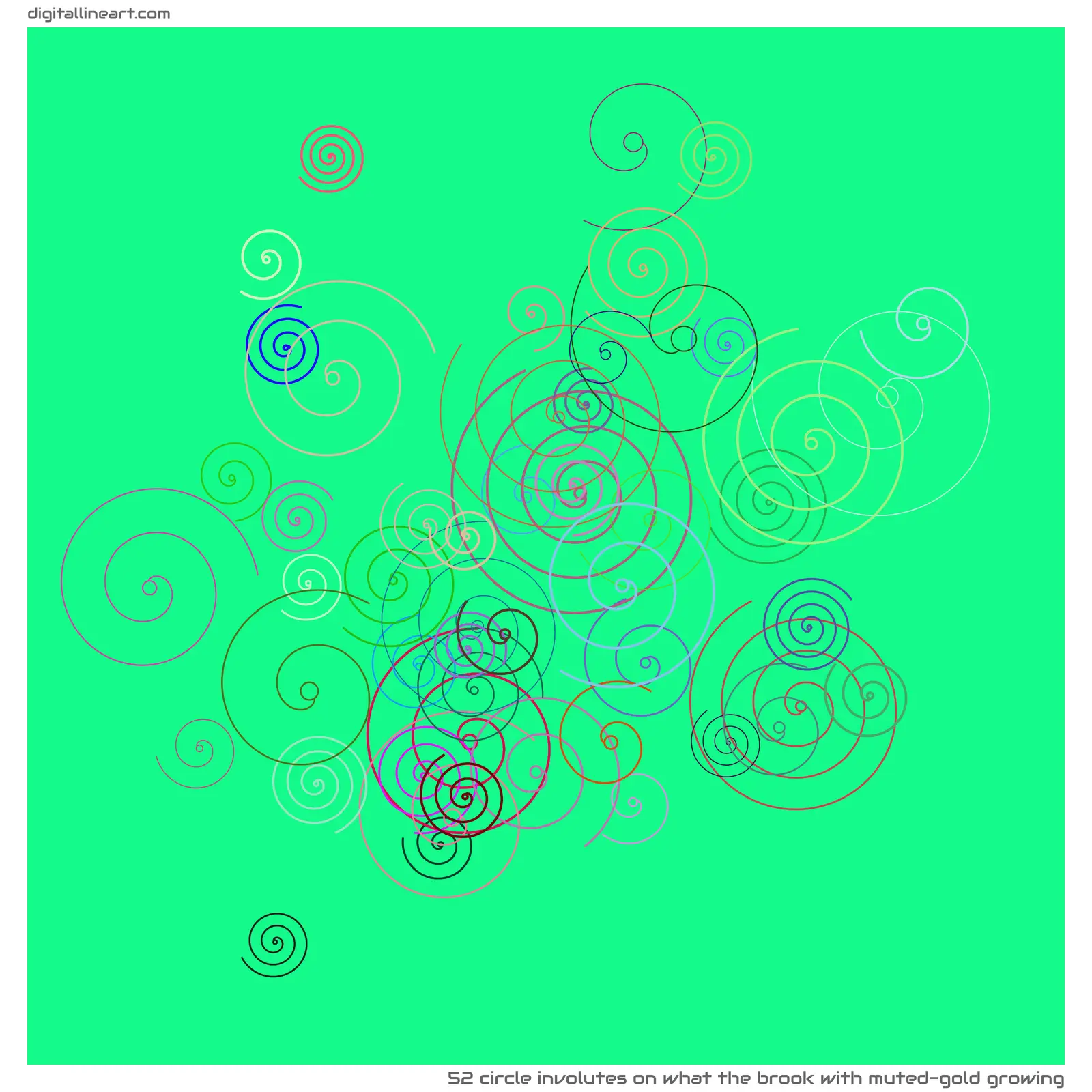 What the Brook with Muted-gold Growing — 52 circle involutes