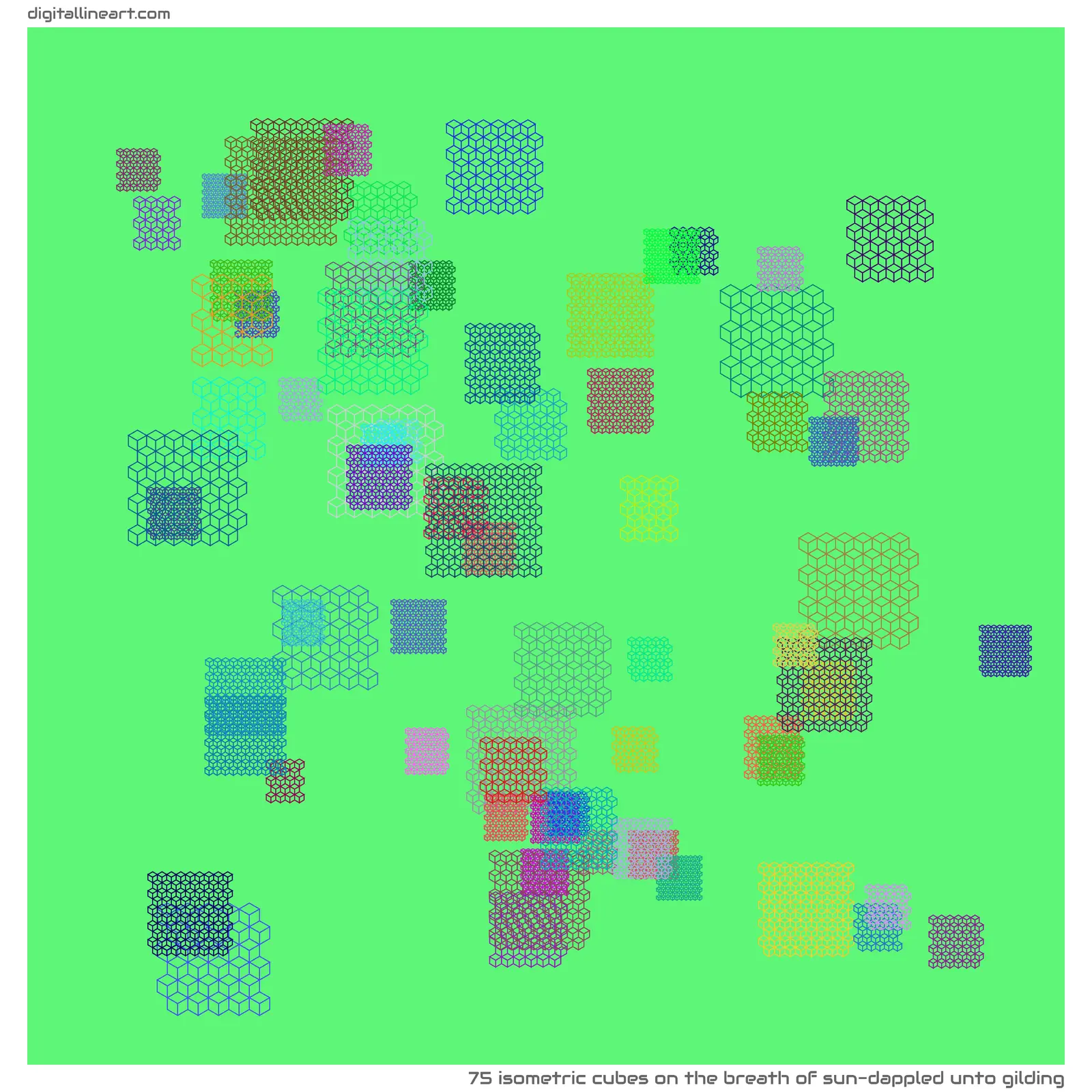 The Breath of Sun-dappled unto Gilding — 75 isometric cubes
