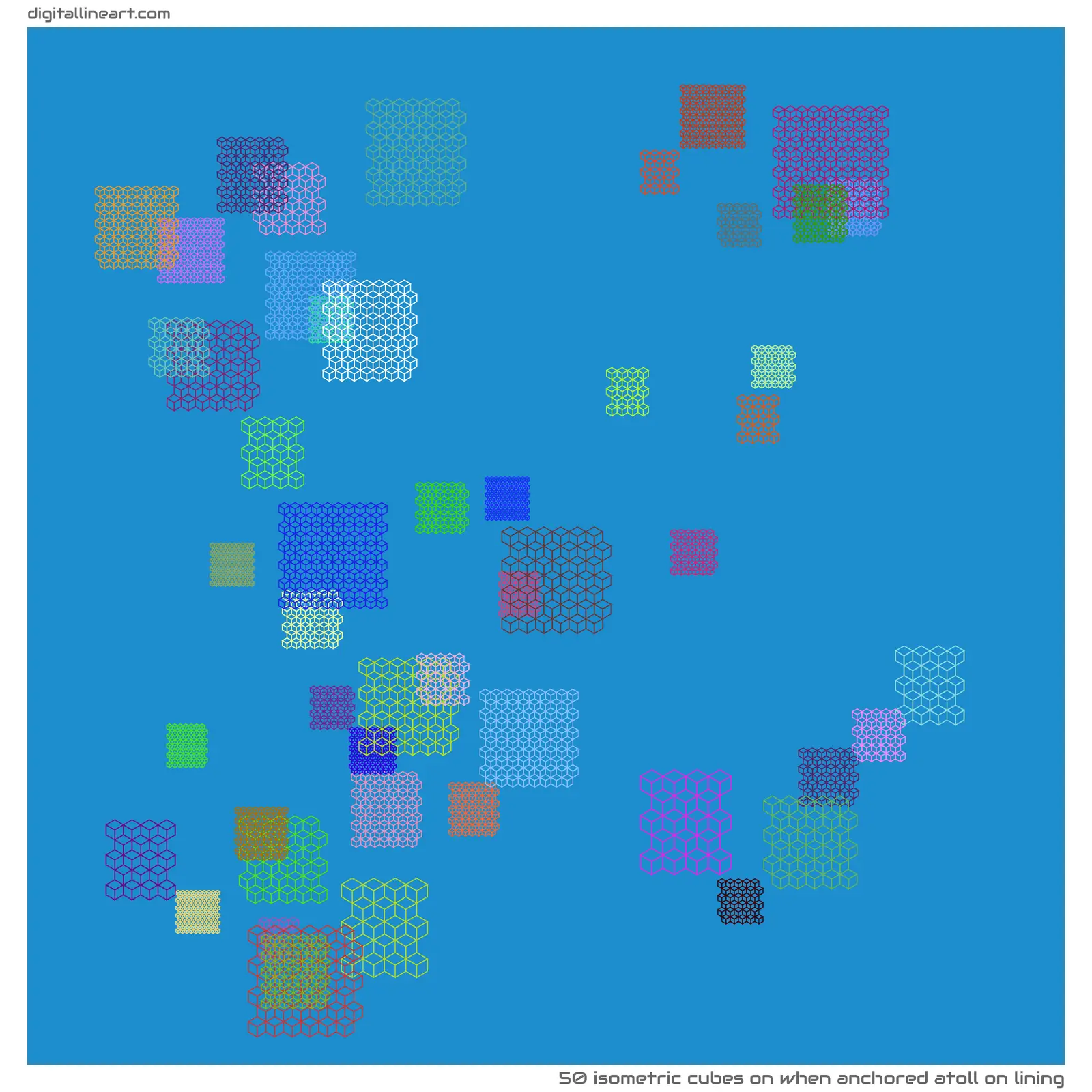 When Anchored Atoll on Lining — 50 isometric cubes
