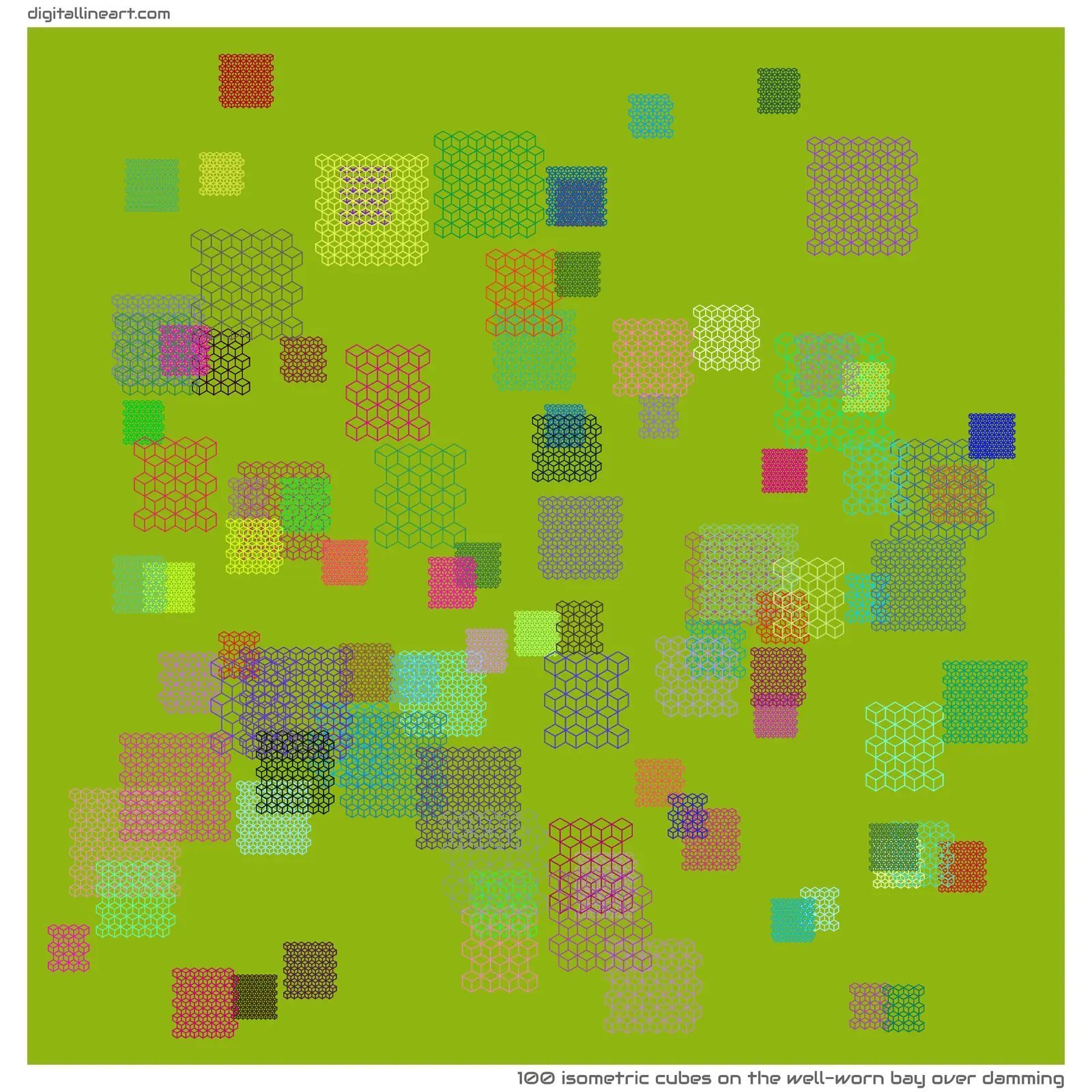 The Well-worn Bay over Damming — 100 isometric cubes