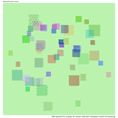 When Slender Blossom amid Streaming — 50 isometric cubes