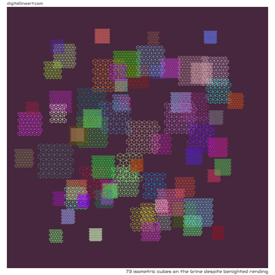 The Brine despite Benighted Rending — 73 isometric cubes