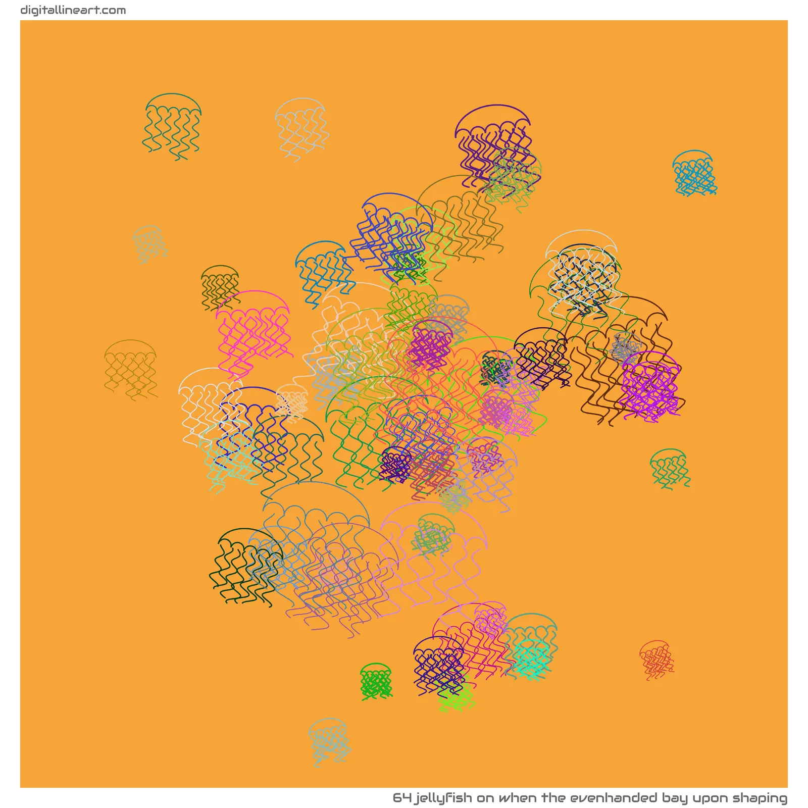 When the Evenhanded Bay upon Shaping — Jellyfish, 64 elements
