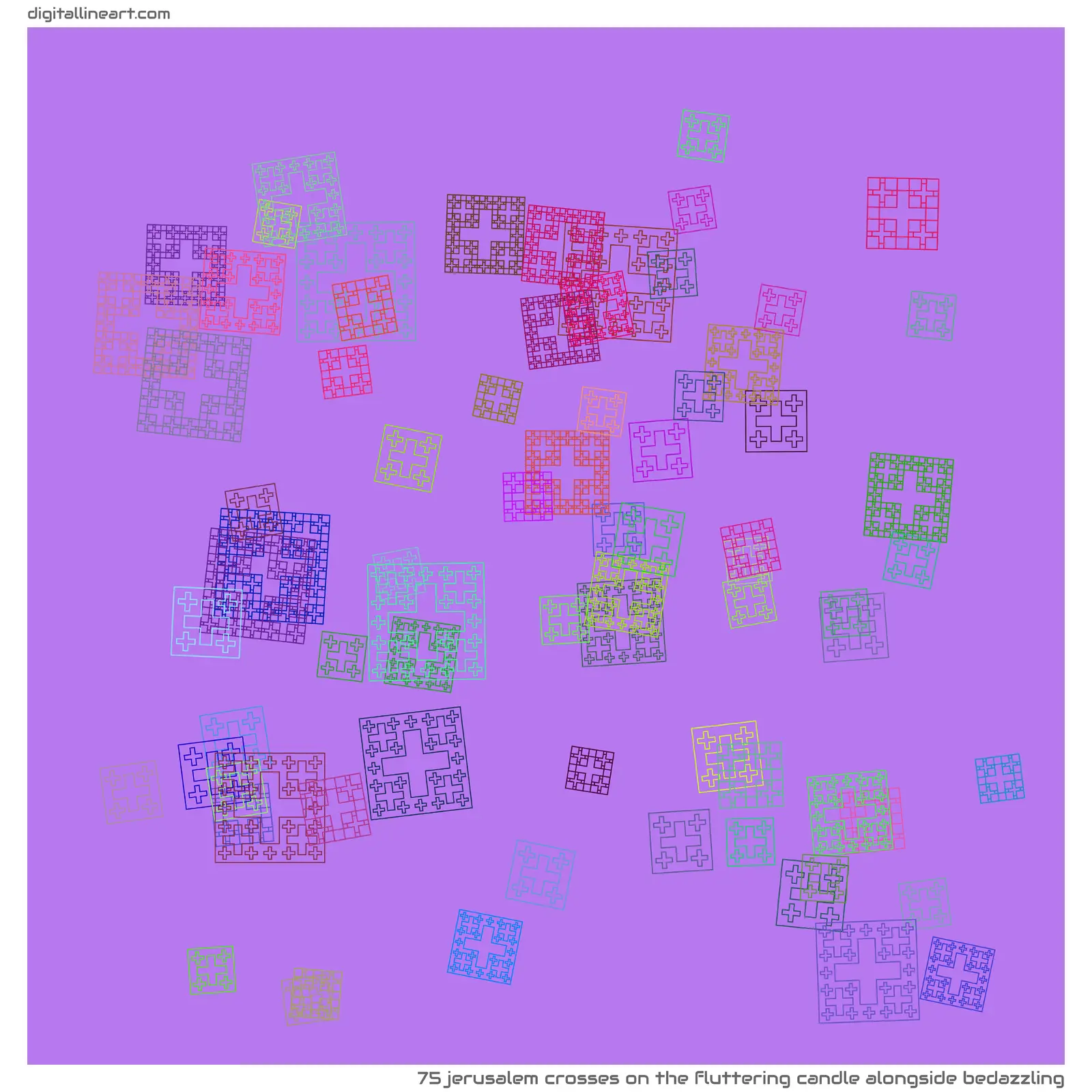 The Fluttering Candle alongside Bedazzling — 75 jerusalem crosses