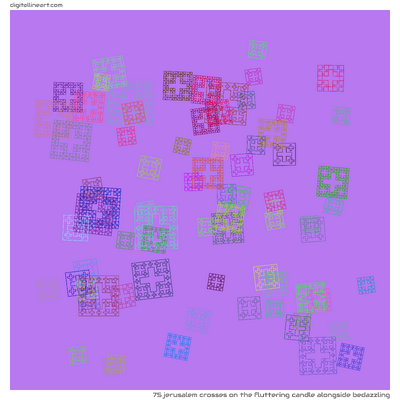 The Fluttering Candle alongside Bedazzling — 75 jerusalem crosses