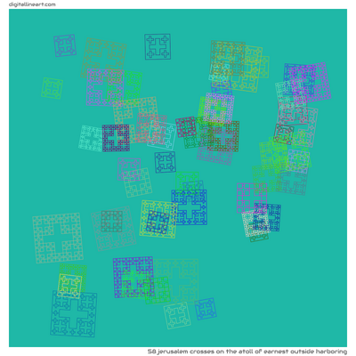 The Atoll of Earnest outside Harboring — 58 jerusalem crosses