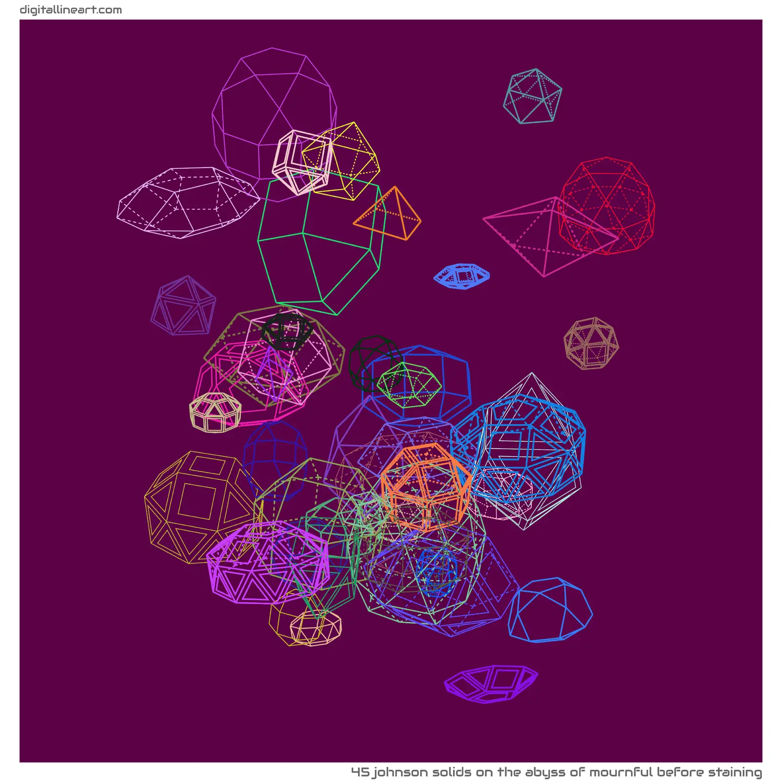 The Abyss of Mournful before Staining — 45 johnson solids