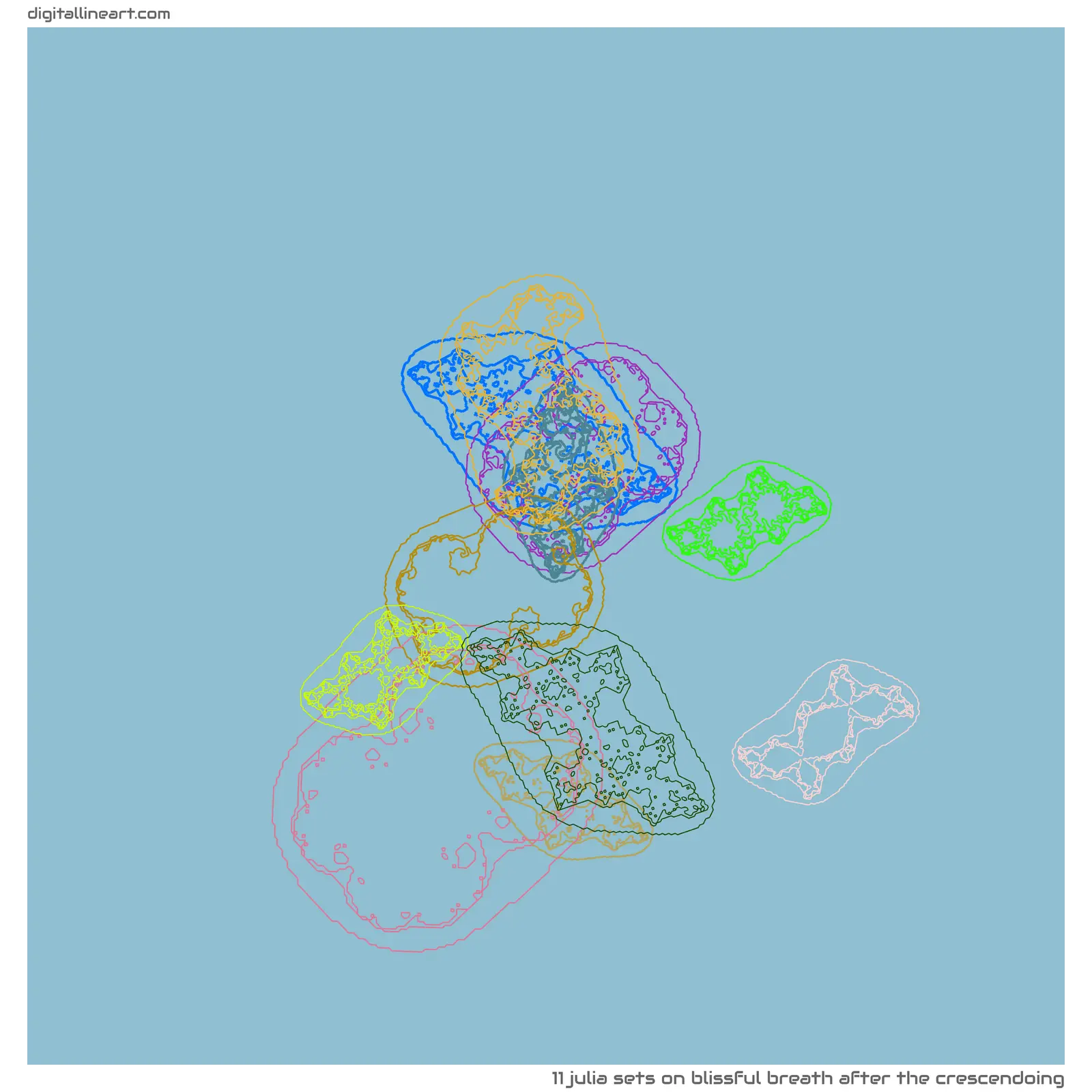 Blissful Breath after the Crescendoing — 11 Julia sets