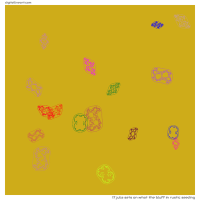 What the Bluff in Rustic Seeding — 17 Julia sets