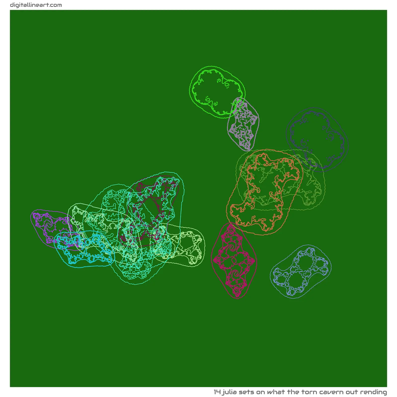 What the Torn Cavern out Rending — 14 Julia sets