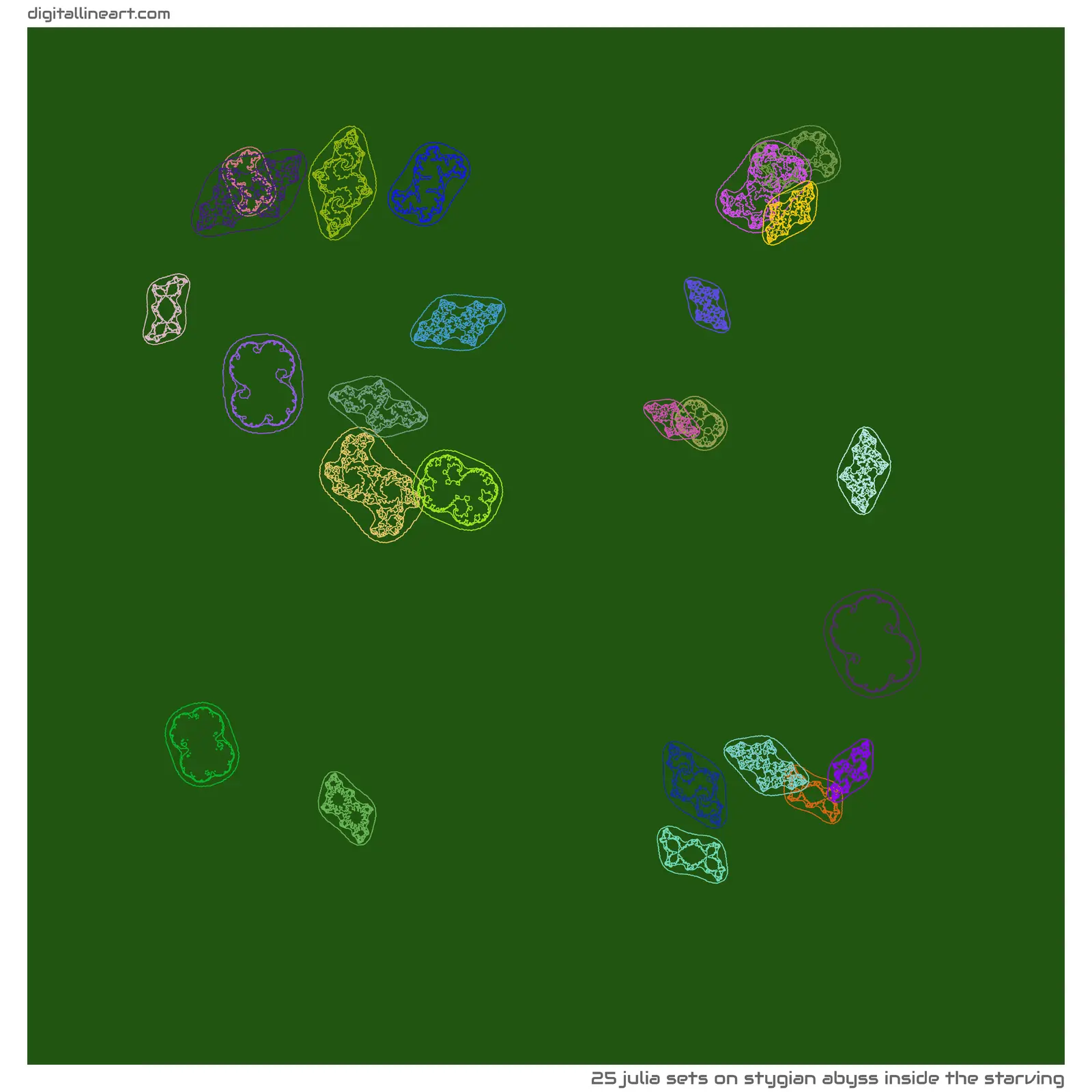 Stygian Abyss Inside the Starving — 25 Julia sets