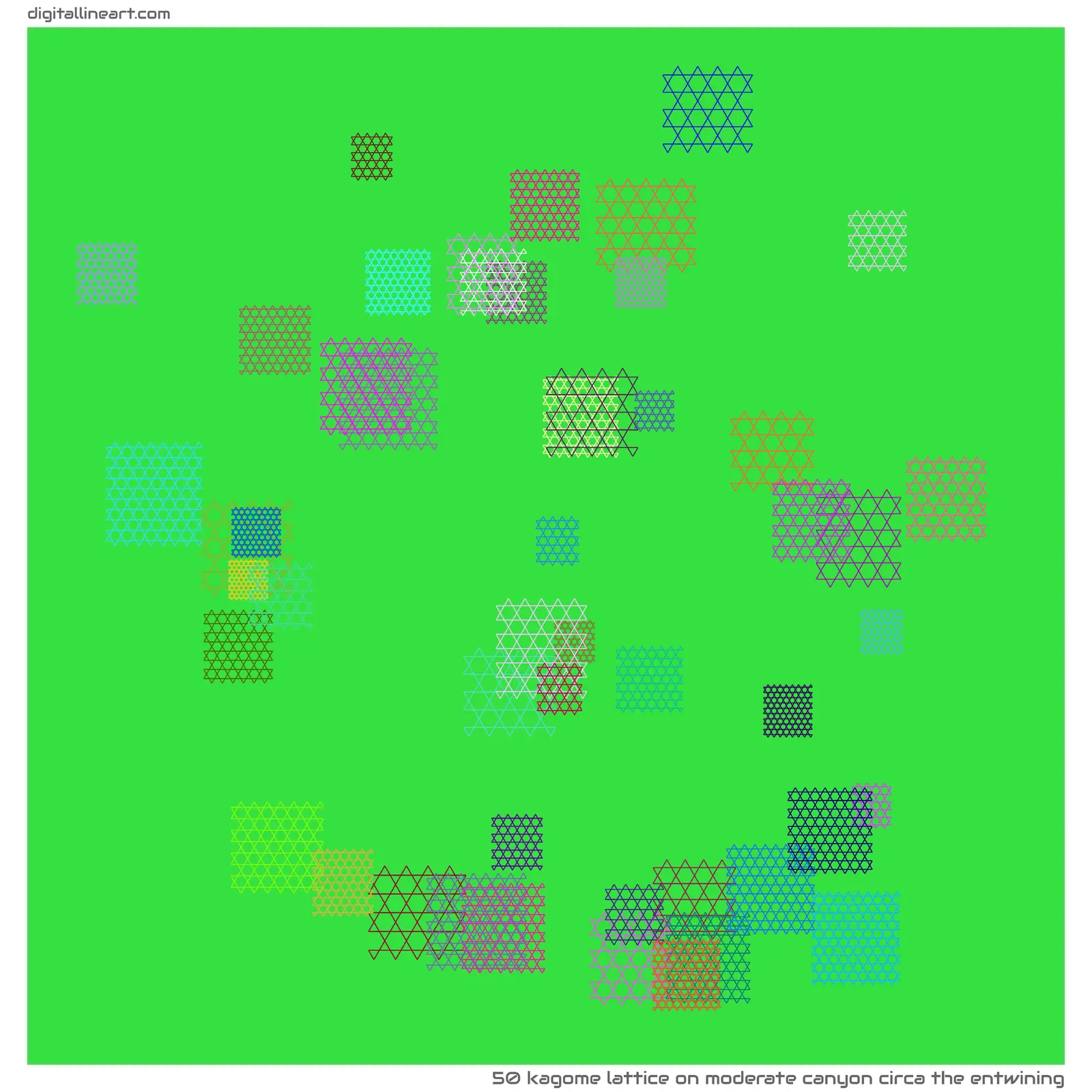 Moderate Canyon circa the Entwining — Kagome Lattice, 50 elements