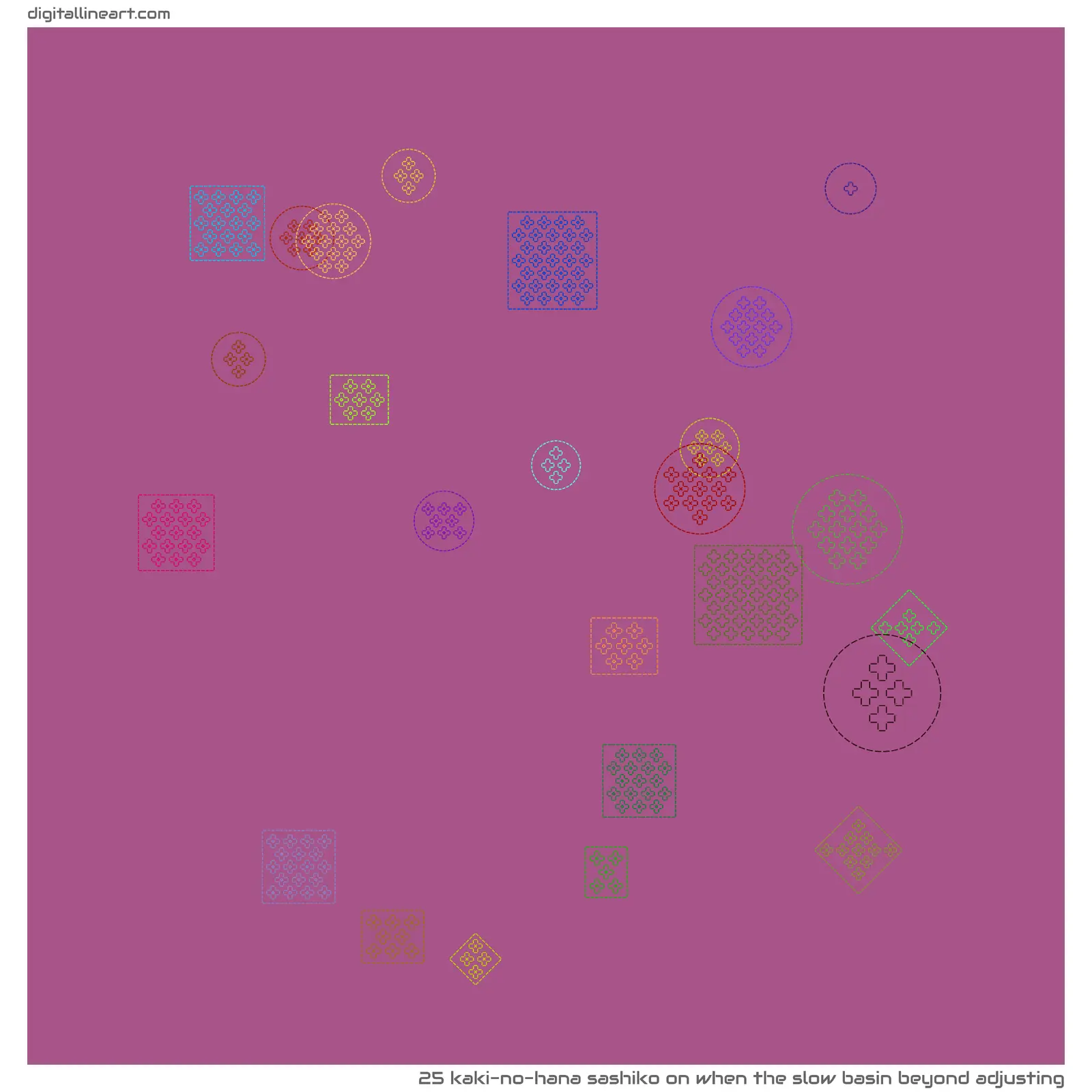 When the Slow Basin beyond Adjusting — Kaki-no-hana Sashiko, 25 elements