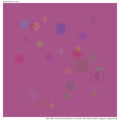 When the Slow Basin beyond Adjusting — Kaki-no-hana Sashiko, 25 elements