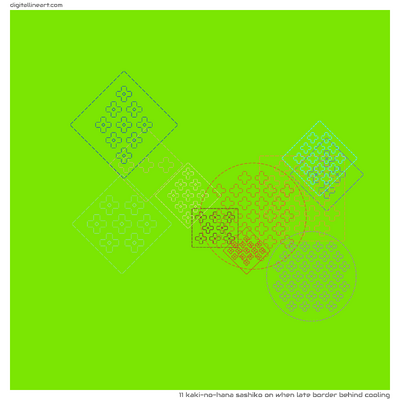 When Late Border behind Cooling — Kaki-no-hana Sashiko, 11 elements