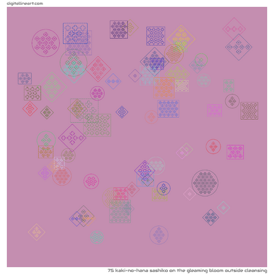 The Gleaming Bloom outside Cleansing — Kaki-no-hana Sashiko, 75 elements