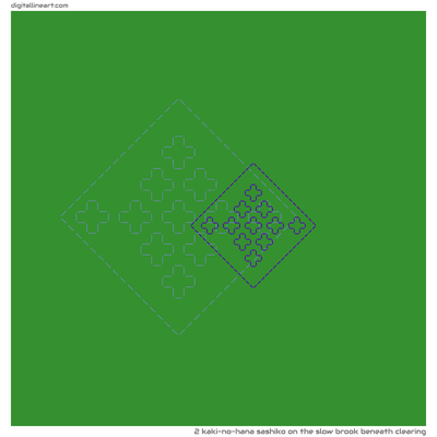 The Slow Brook beneath Clearing — Kaki-no-hana Sashiko, 2 elements