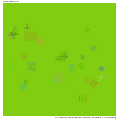 Loamy Alcove out the Passing — Kaki-no-hana Sashiko, 25 elements