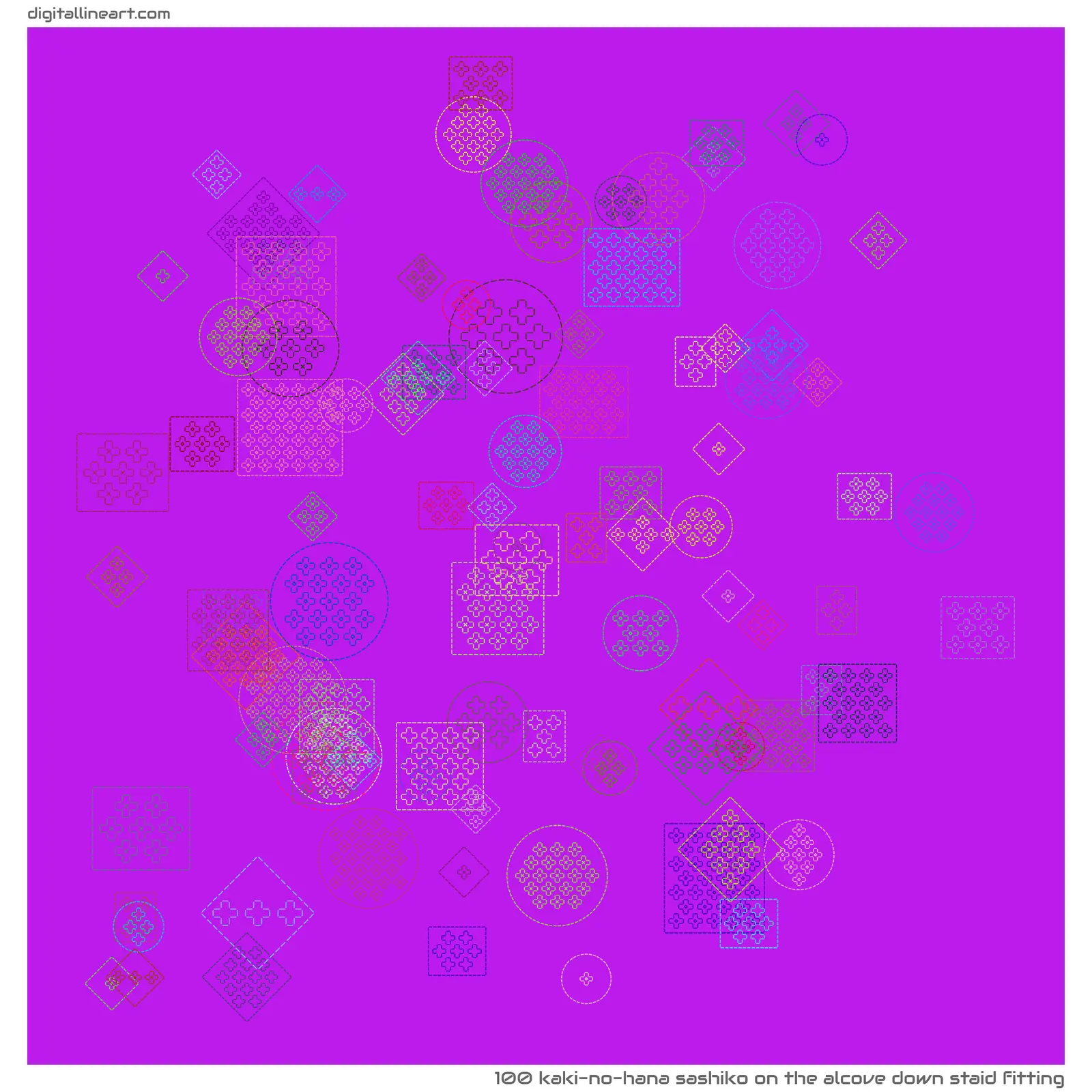 The Alcove down Staid Fitting — Kaki-no-hana Sashiko, 100 elements