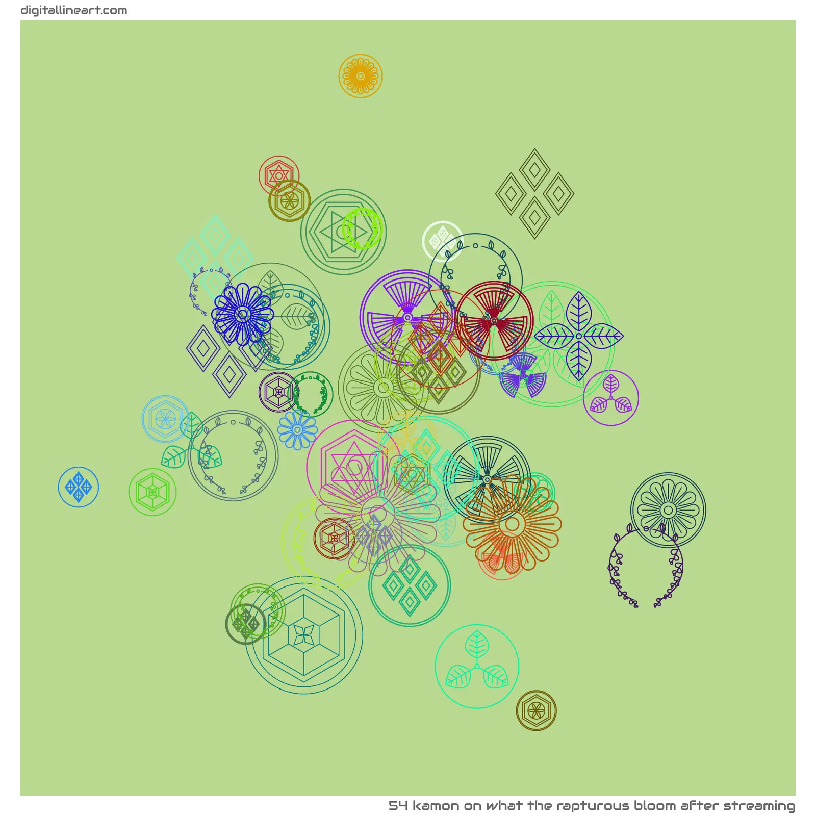 What the Rapturous Bloom after Streaming — Kamon, 54 elements