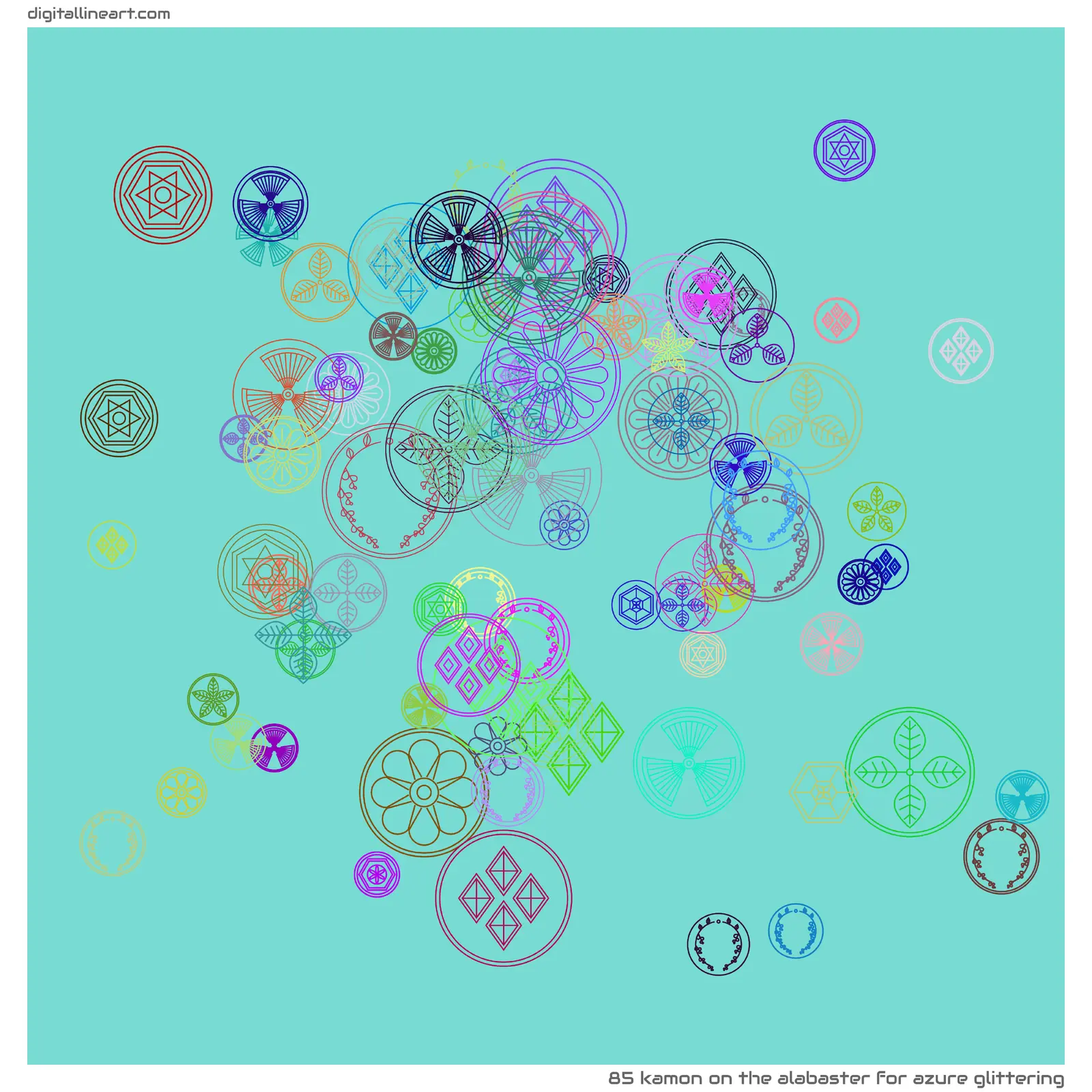 The Alabaster for Azure Glittering — Kamon, 85 elements