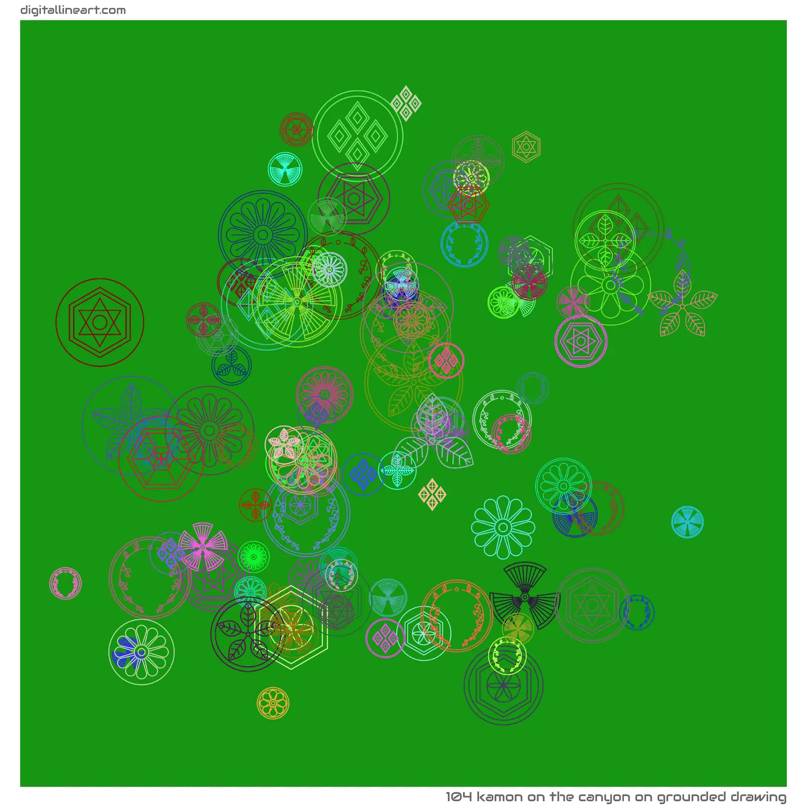 The Canyon on Grounded Drawing — Kamon, 104 elements