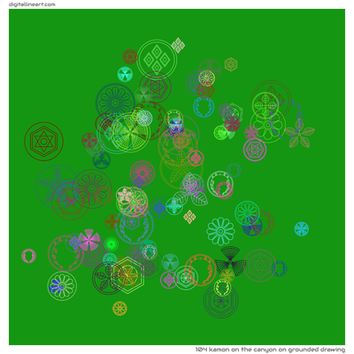 The Canyon on Grounded Drawing — Kamon, 104 elements