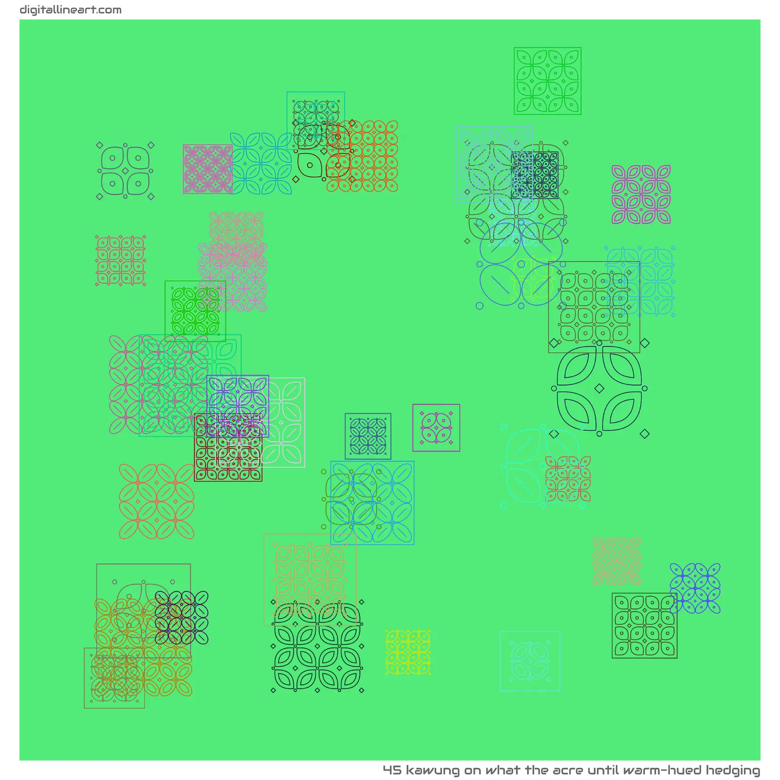 What the Acre until Warm-hued Hedging — Kawung, 45 elements