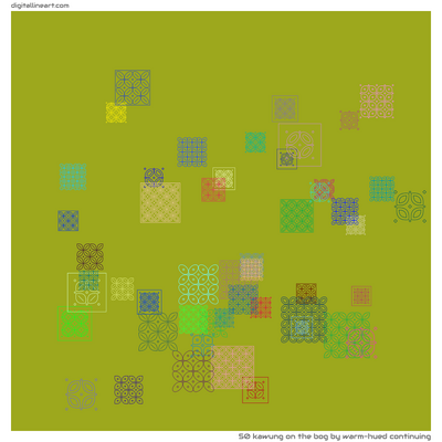 The Bog by Warm-hued Continuing — Kawung, 50 elements