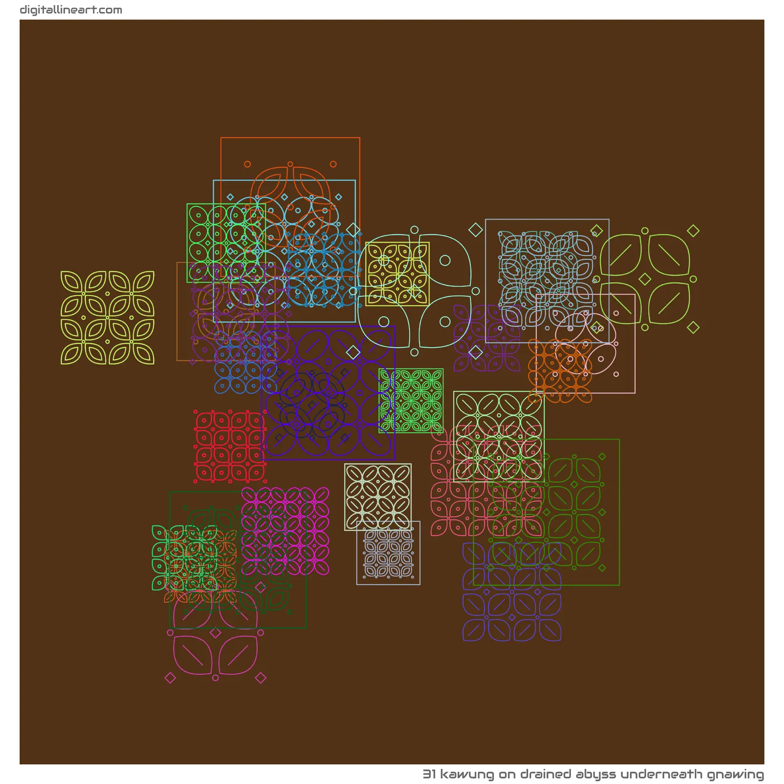 Drained Abyss underneath Gnawing — Kawung, 31 elements