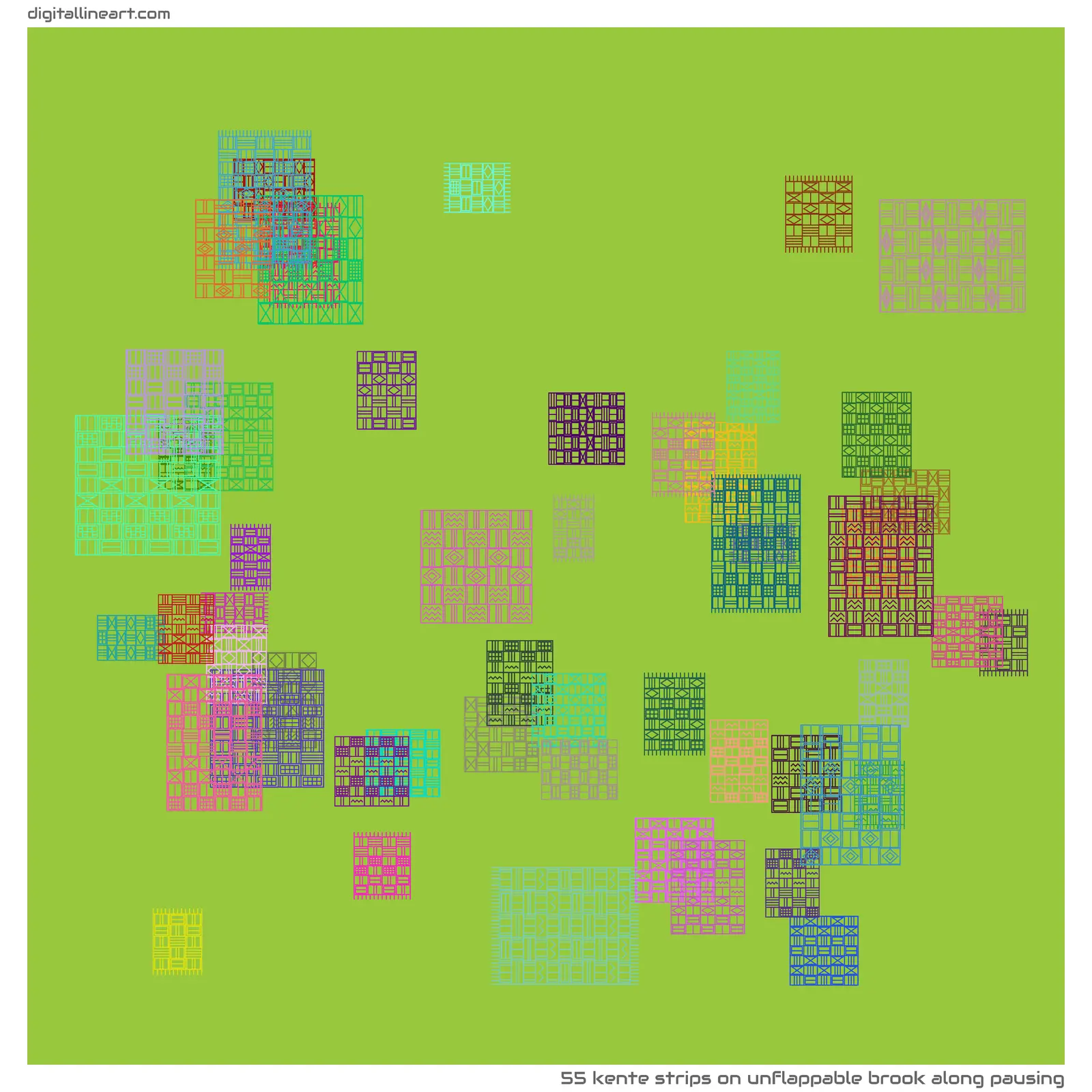 Unflappable Brook along Pausing — 55 kente strips