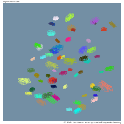 What Grounded Bay onto Leaning — 67 Klein bottles