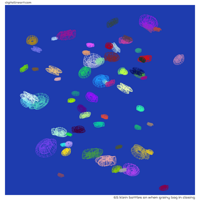 When Grainy Bog in Closing — 65 Klein bottles