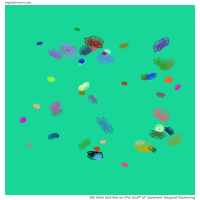 The Bluff of Constant beyond Fastening — 50 Klein bottles
