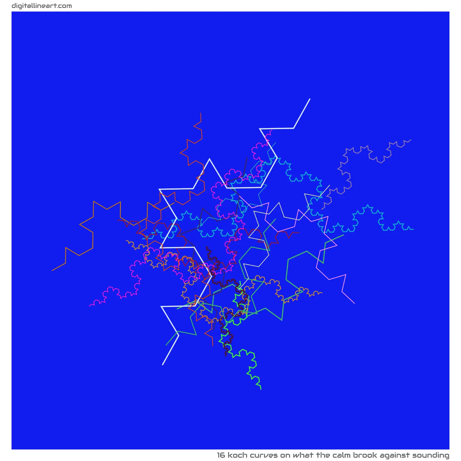 What the Calm Brook Against Sounding — 16 Koch curves