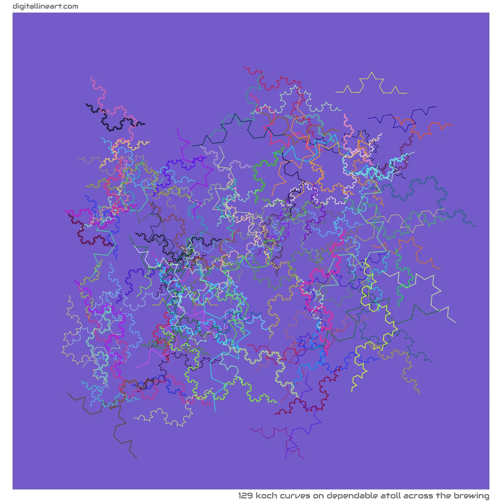 Dependable Atoll across the Brewing — 129 Koch curves