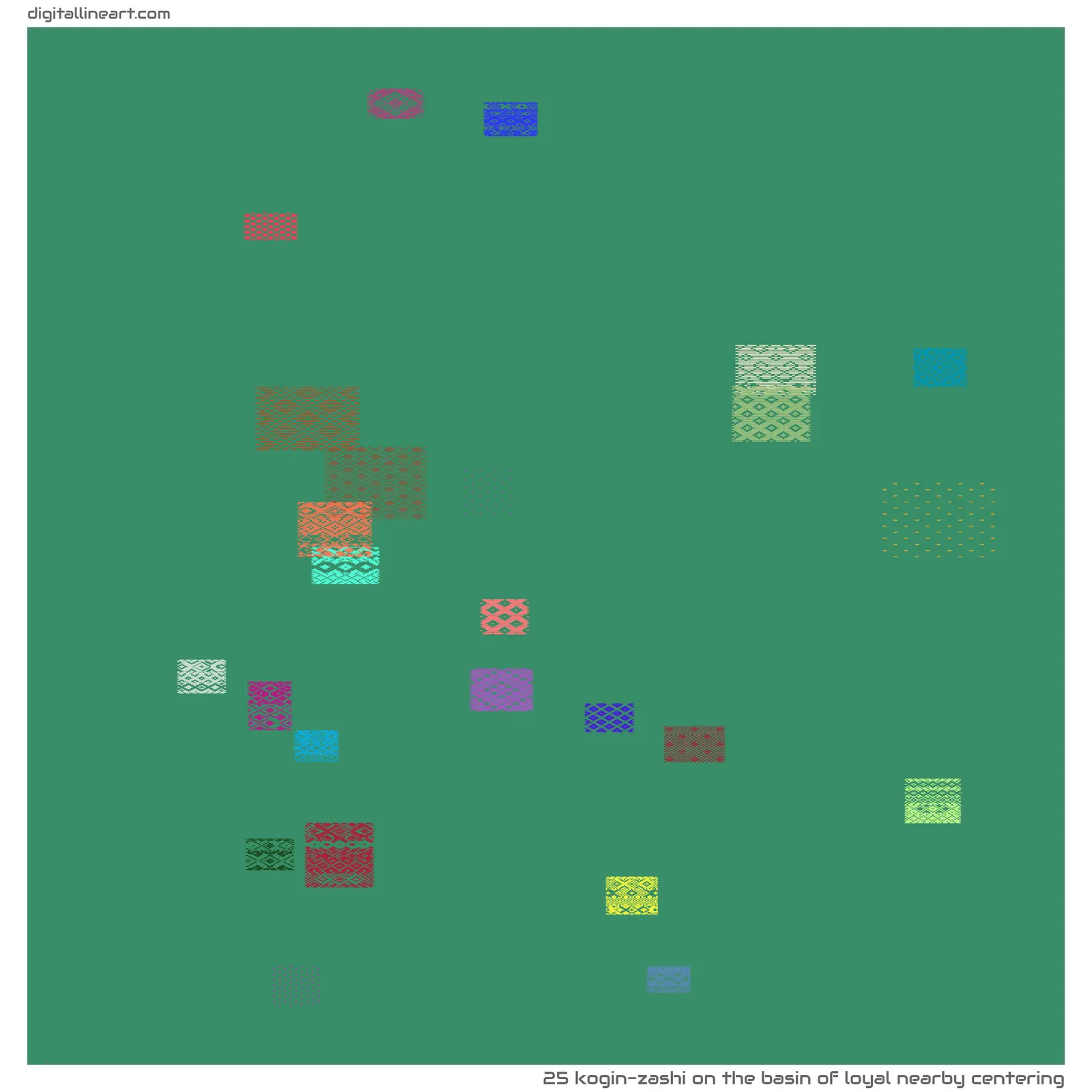 The Basin of Loyal nearby Centering — Kogin-zashi, 25 elements