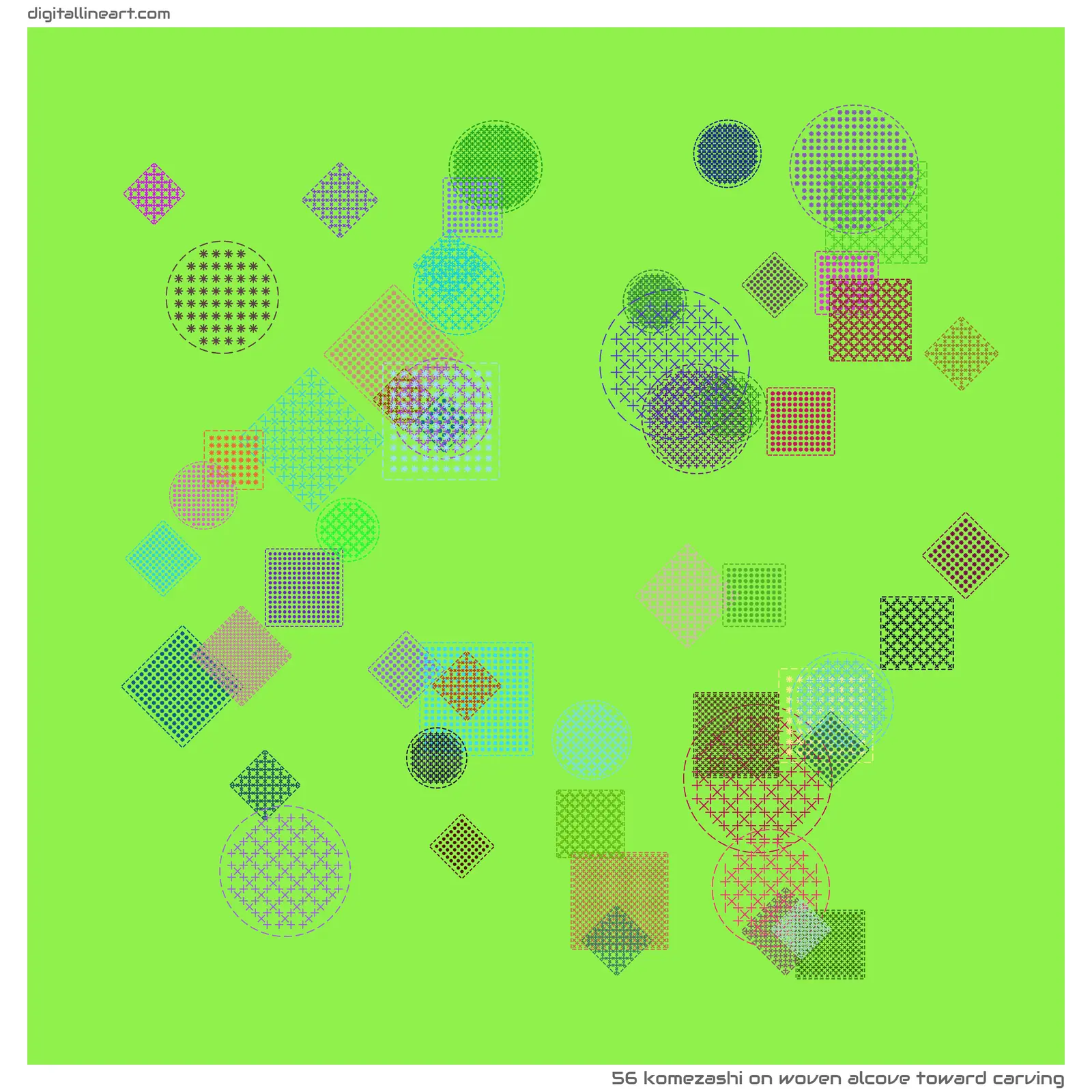 Woven Alcove toward Carving — Komezashi, 56 elements