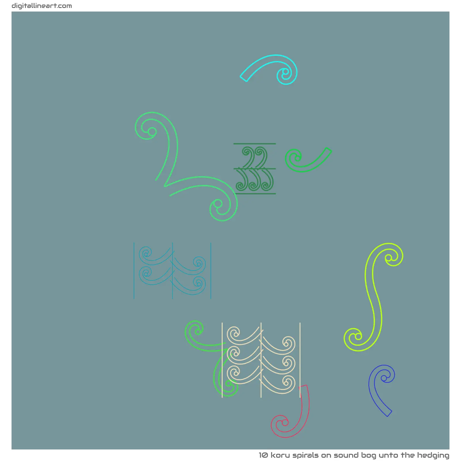 Sound Bog unto the Hedging — 10 koru spirals