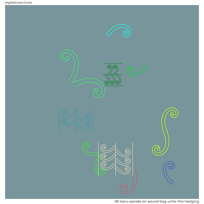 Sound Bog unto the Hedging — 10 koru spirals