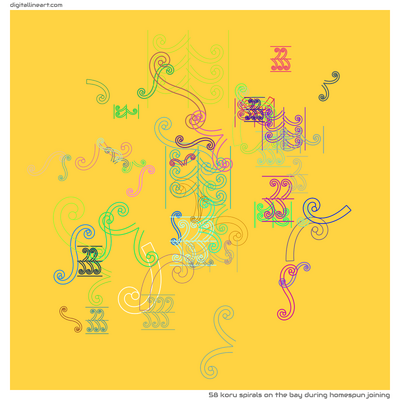 The Bay During Homespun Joining — 58 koru spirals
