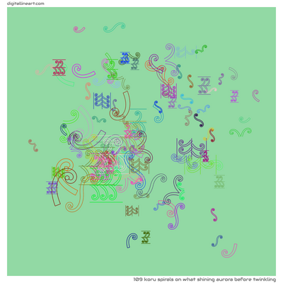 What Shining Aurora before Twinkling — 109 koru spirals
