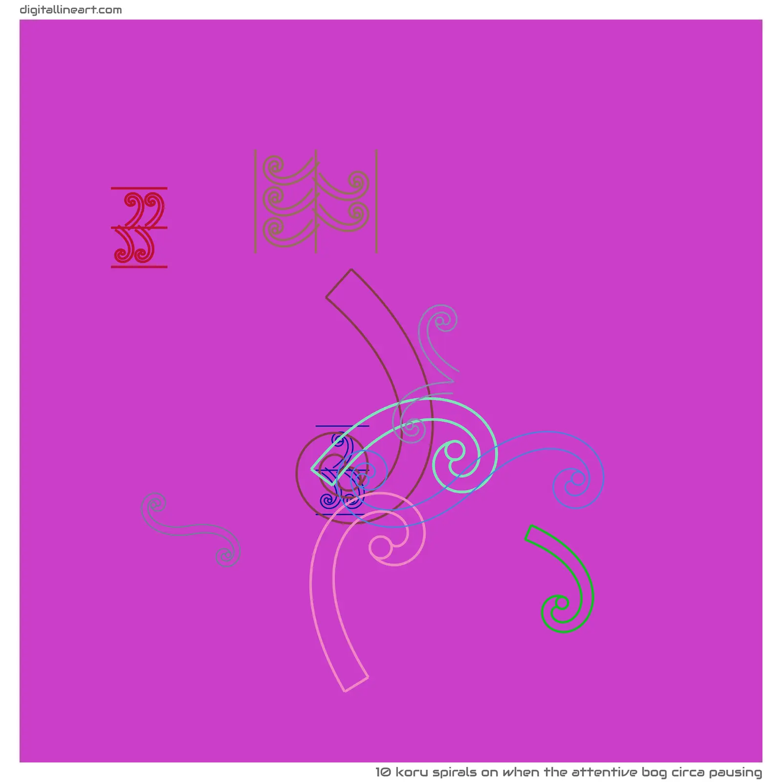 When the Attentive Bog circa Pausing — 10 koru spirals