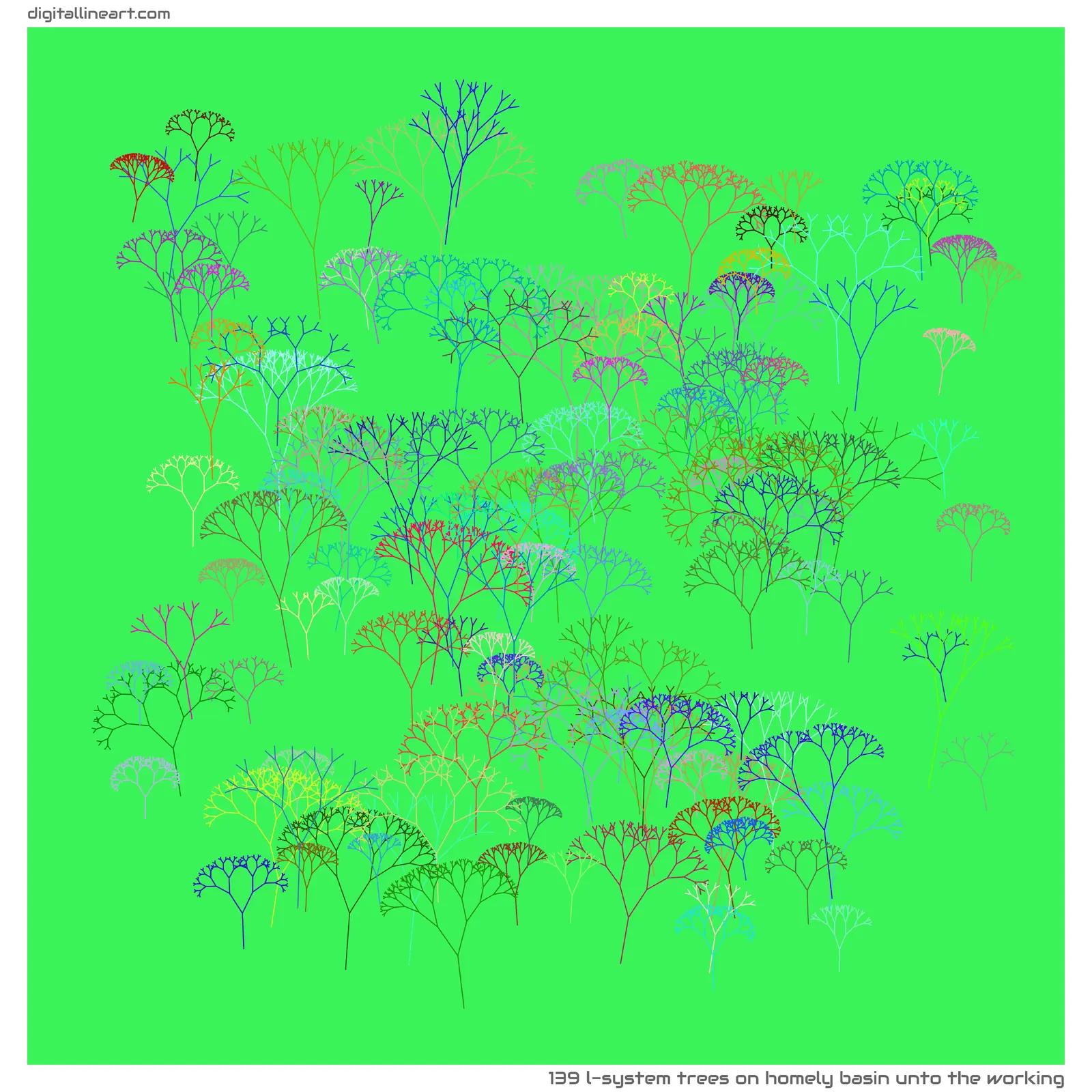 Homely Basin unto the Working — 139 L-System trees