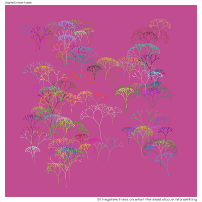 What the Staid Alcove into Settling — 91 L-System trees