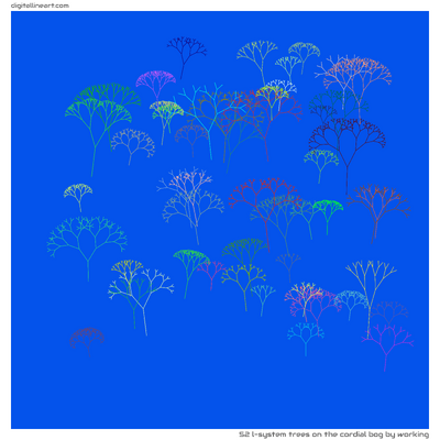 The Cordial Bog by Working — 52 L-System trees