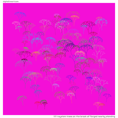 The Brook of Forged nearby Standing — 117 L-System trees